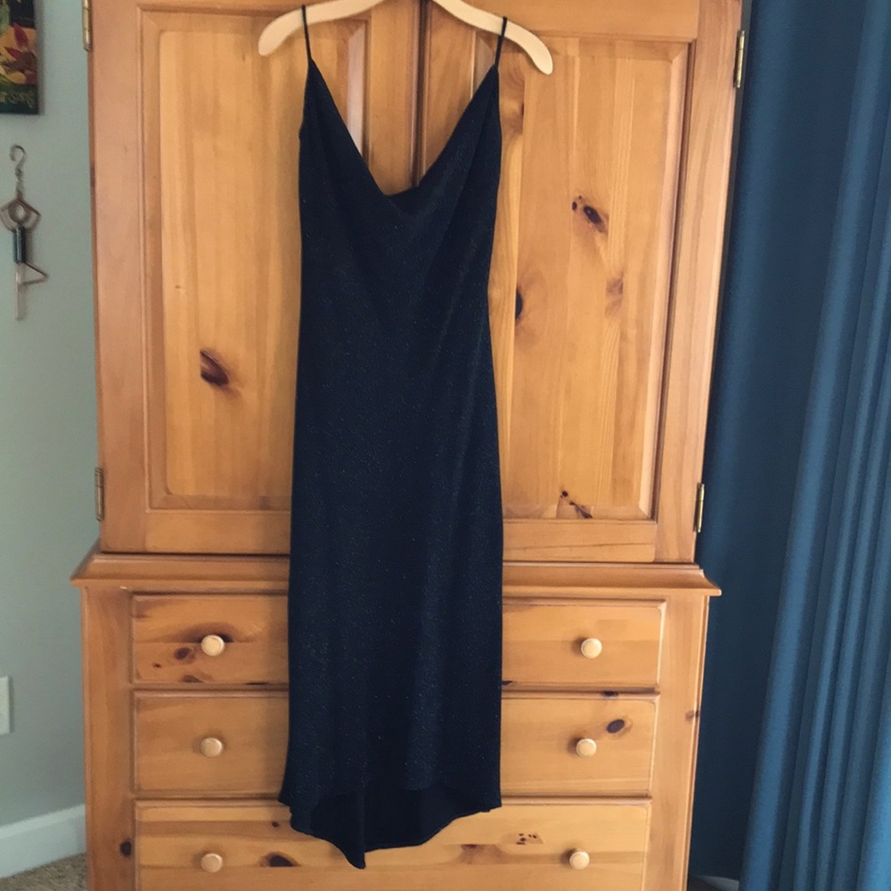 Prom sparkle! Vintage Betsy & Adam by JASLENE black floor-length dress, size 12.